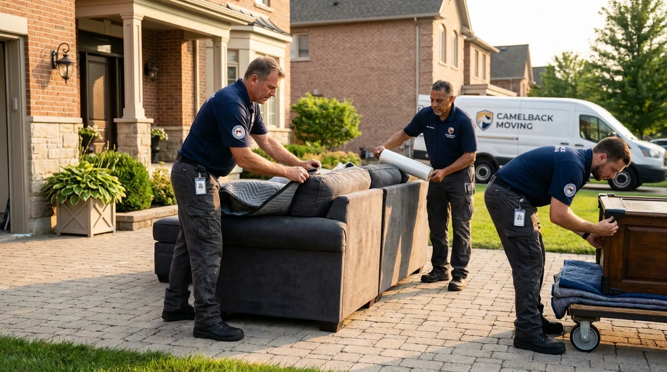 Large estate moving crew wrapping furniture in Mansura, LA